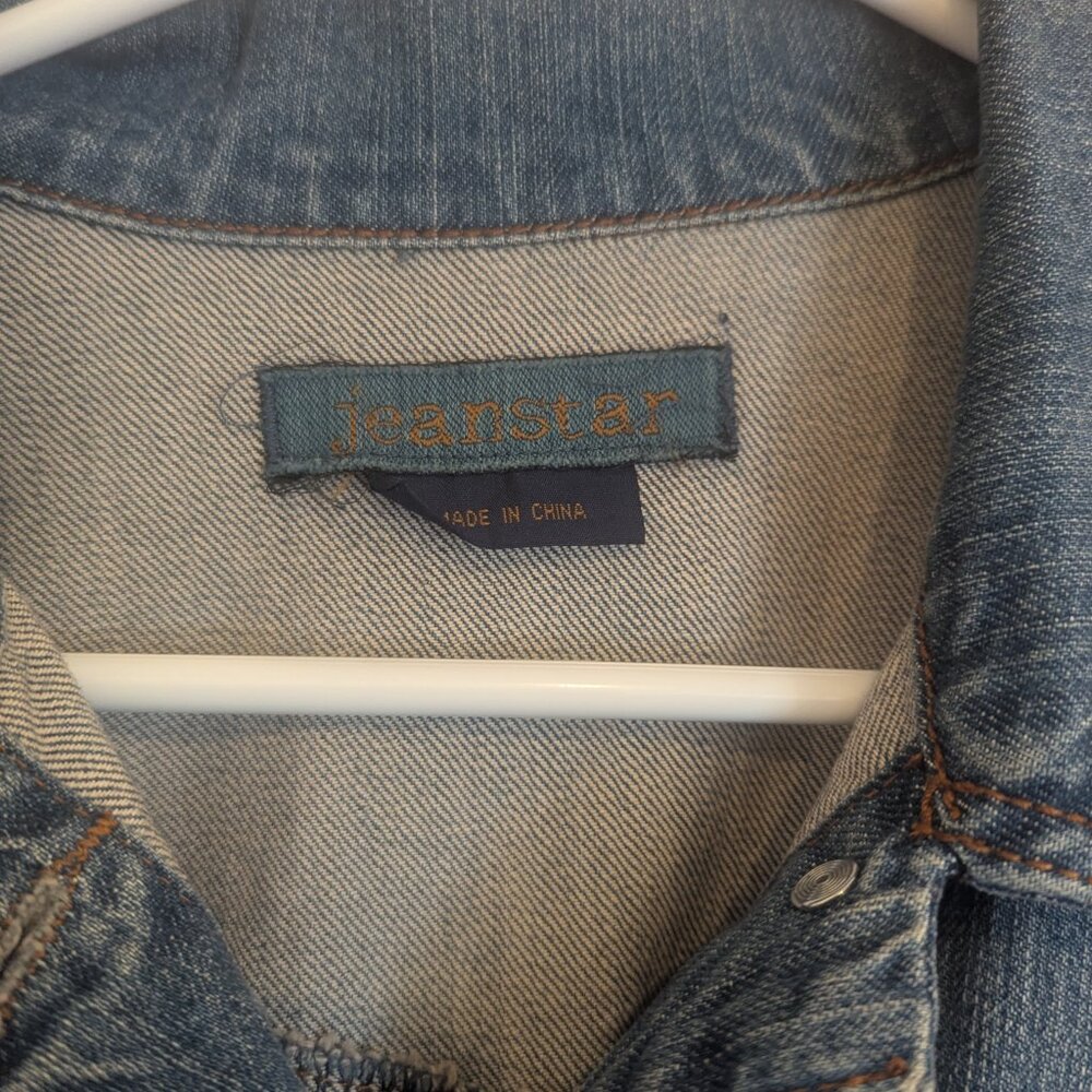 JeanStar Y2K Denim Button Down Jacket Zip and Button Cuffs-PM - Picture 3 of 7